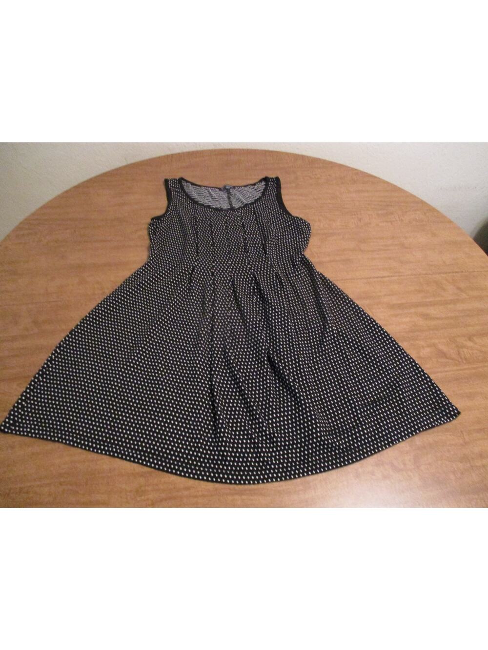 MAX EDITION BLACK WHITE POLKA DOT SLEEVELESS DRESS SIZE L